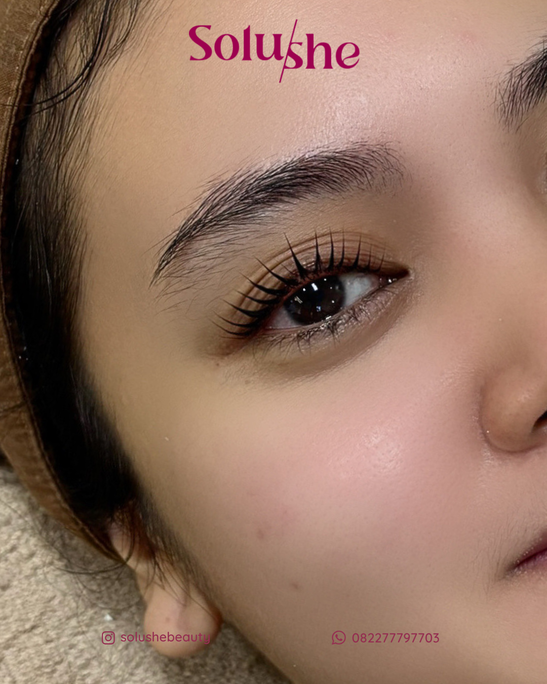 Hasil nyata before after Lash Lift Tint Solushe