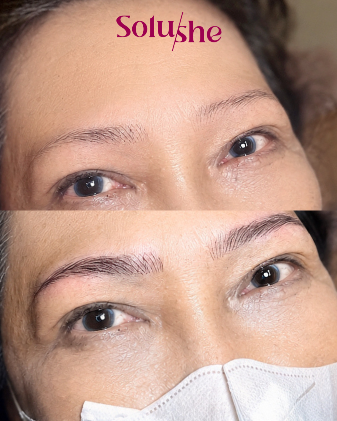 Hasil nyata before after Sulam Alis by Owner Solushe